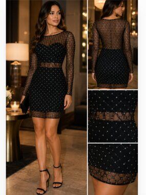 Love & Piece Size XL Mesh Cocktail Dress